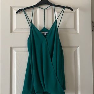 Green braided spaghetti strap top